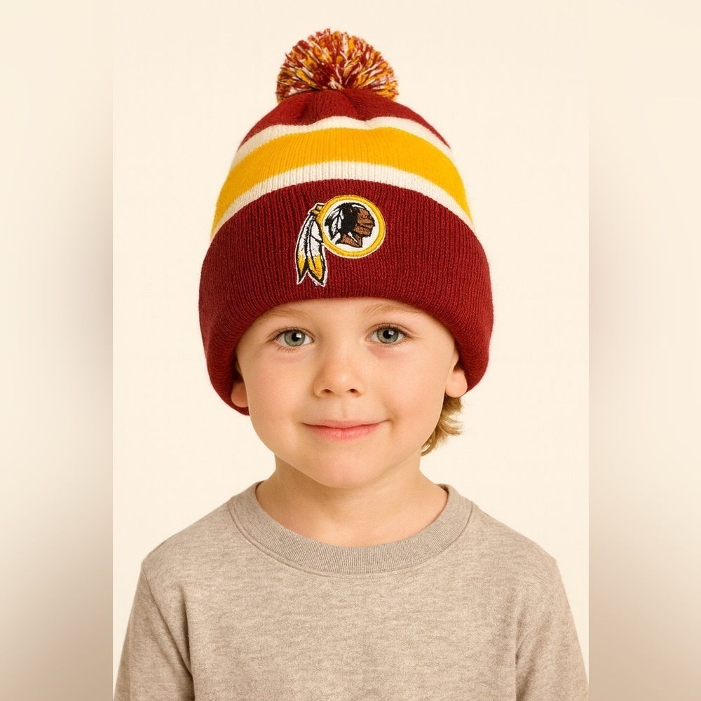 NFL Redskins • NWT Kids Beanie - Red, Yellow, White